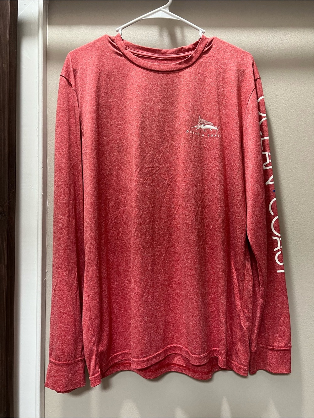 Men's Long-Sleeve Red Performance Tee